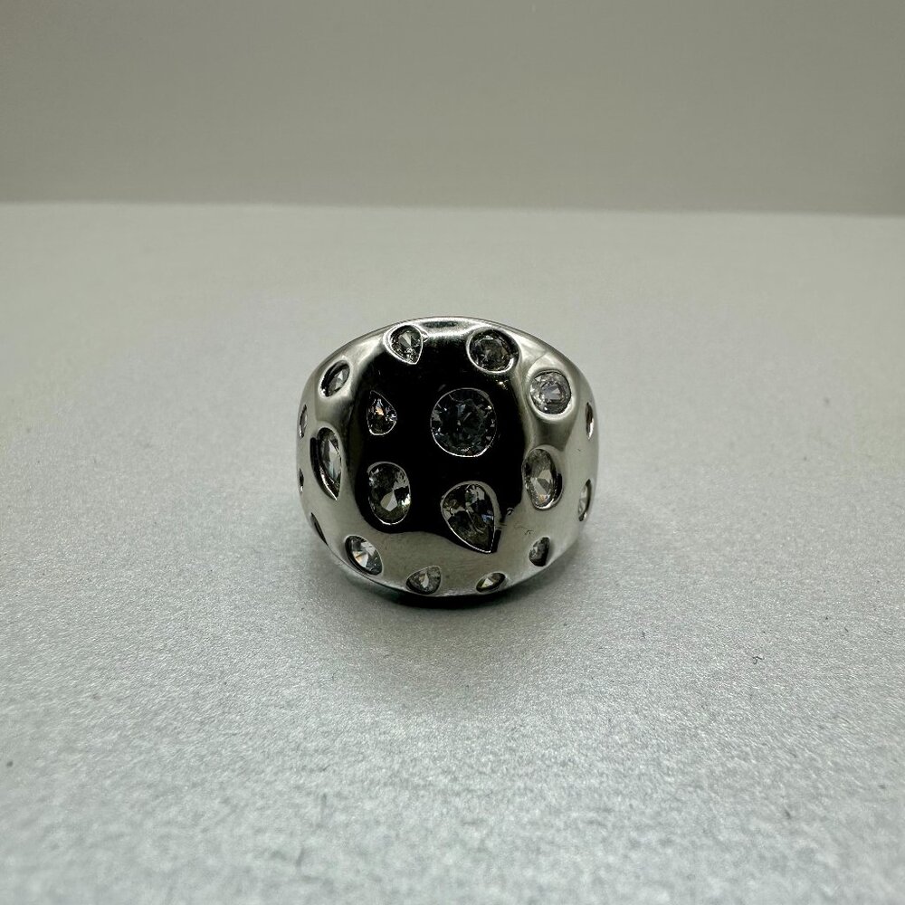 Rockstar Bezel Set Cubic Zirconia Ring in 925 Sterling Silver